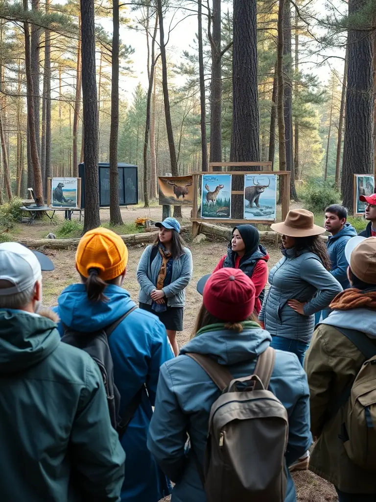 A photograph of a group of ACCA members releasing a rehabilitated deer back into its natural habitat in a French forest, showcasing the association's direct involvement in wildlife rehabilitation.