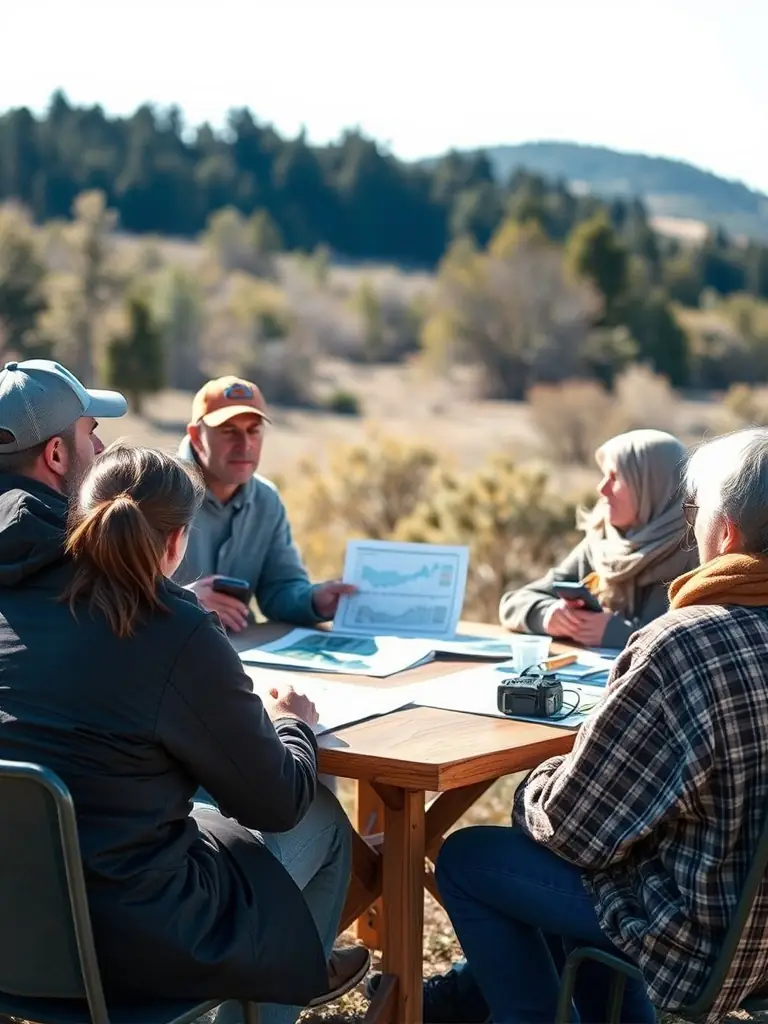 An image of ACCA members conducting a workshop on sustainable hunting practices for local hunters.